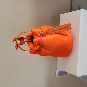 Brandon Blackwood Orange Puffer Kamal Bucket Bag